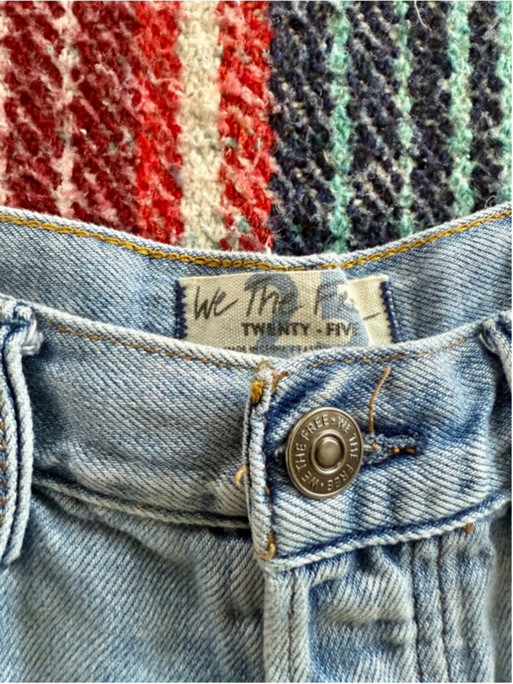 Women's Free People Light Blue Distressed Jean Shorts Size 25 - Picture 4 of 5